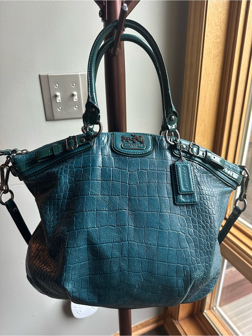 Teal Coach Madison Lindsey Satchel